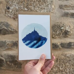 Carte Mont-Saint-Michel Cyanotype Clémence Quitterel