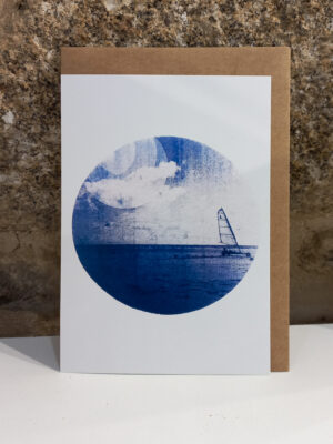 Carte postale char a voile cyanotype Clémence Quitterel