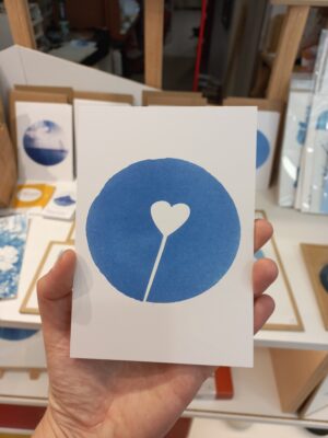 Carte postale coeur bleu cyanotype Clémence Quitterel