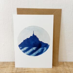 Carte postale Mont Saint Michel cyanotype Cyanoprint