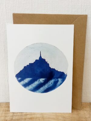 Carte postale Mont Saint Michel cyanotype Cyanoprint