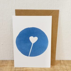 Carte postale coeur cyanotype reproduction oeuvre made in france clemence quitterel
