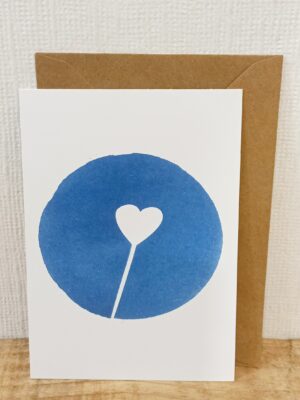 Carte postale coeur cyanotype reproduction oeuvre made in france clemence quitterel