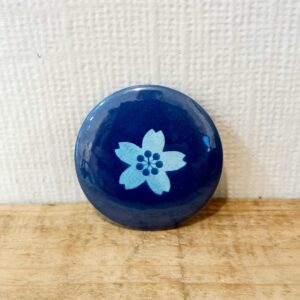 Badge Fleur cyanotype
