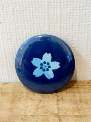 Badge Fleur cyanotype