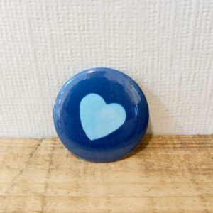 Badge coeur cyanotype