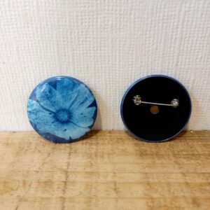 Badge Cyanotype fleur cosmos photo