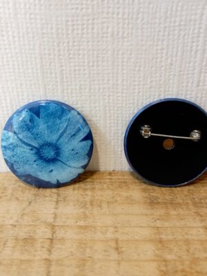 Badge Cyanotype fleur cosmos photo