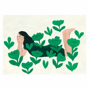 Affiche A3 Virginie Cognet femme allongée dans l'herbe