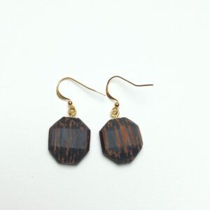 Boucles d'oreilles en bois de wenge modele tortuga