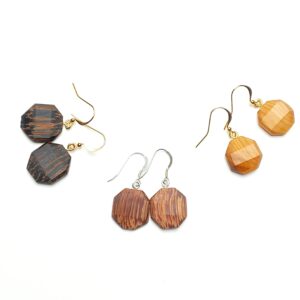 Boucles d’oreilles Tortuga en bois de palmier rose
