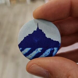Petit badge cyanotype « Mont Saint-Michel »