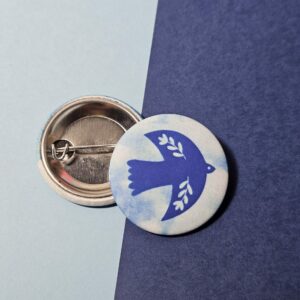 Petit badge cyanotype « Oiseau »