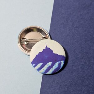 Petit badge cyanotype « Mont Saint-Michel »