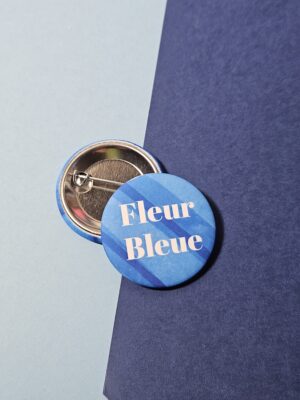 Badge Fleur bleue cyanotype