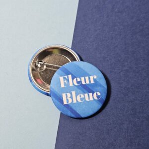 Badge Fleur bleue cyanotype