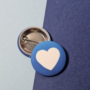 badge coeur bleu cyanotype
