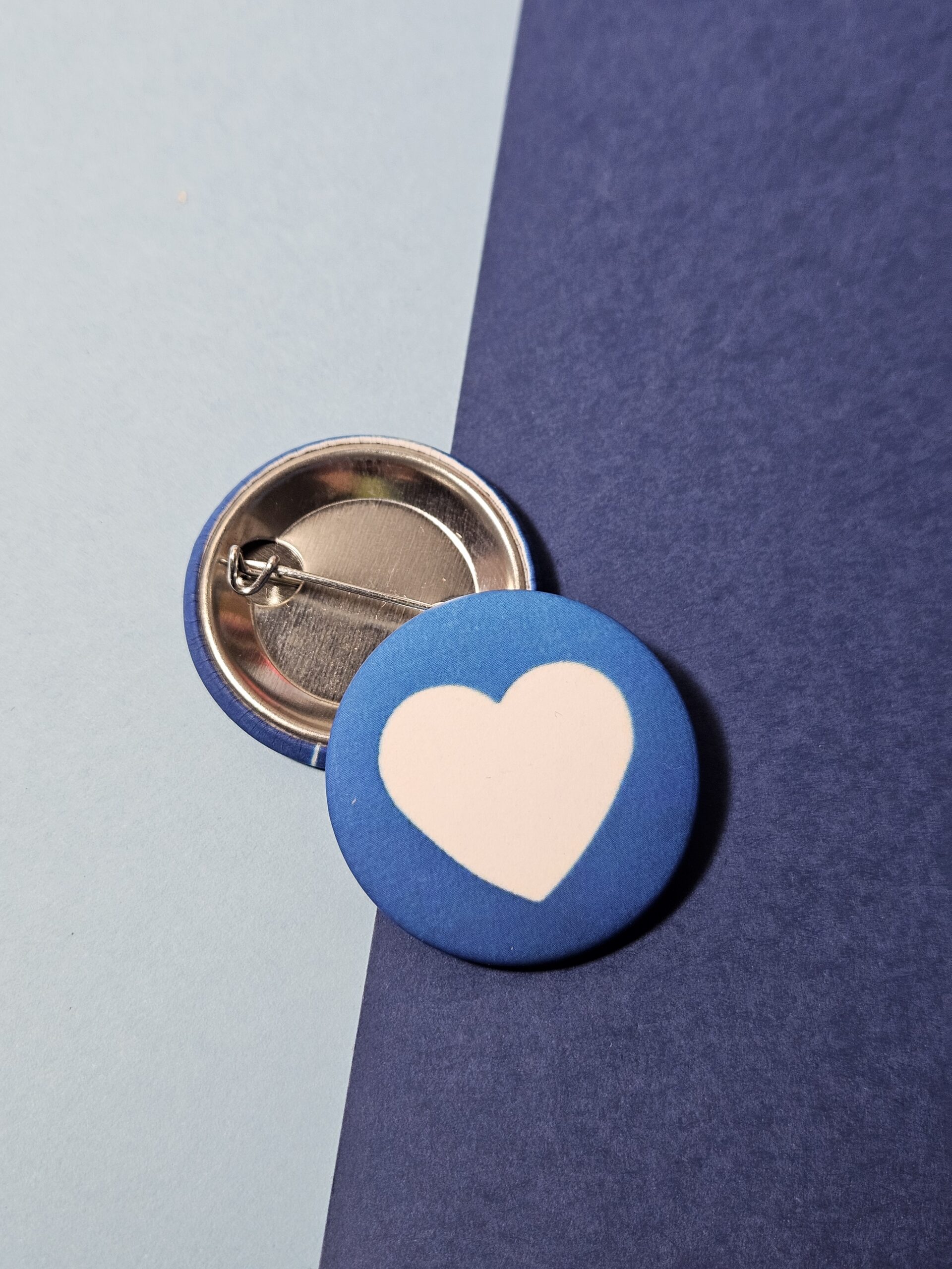 Petit badge cyanotype « Cœur »