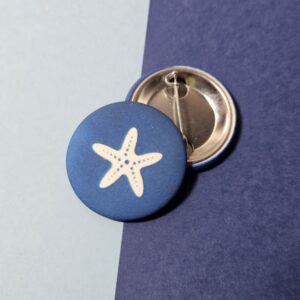 Petit badge cyanotype « Étoile de mer »
