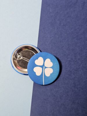 badge cyanotype "Trèfle à quatre feuilles"