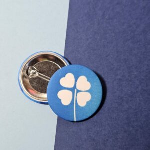 badge cyanotype "Trèfle à quatre feuilles"