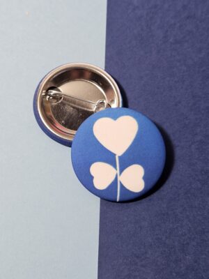 Badge cyanotype Fleur Coeur