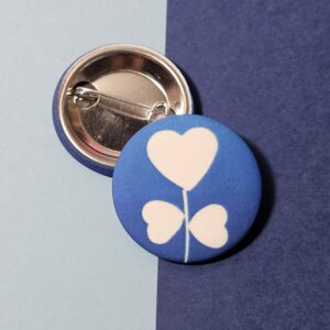 Badge cyanotype Fleur Coeur