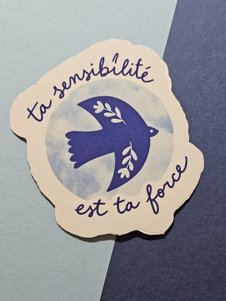 Sticker oiseau bleu ta sensibilité est ta force