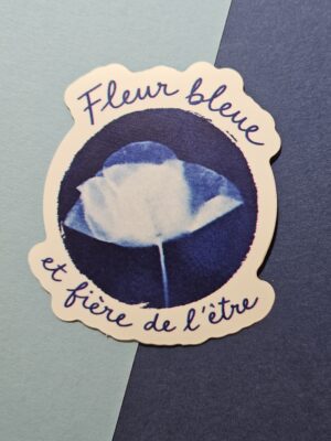 sticker cyanotype fleur bleue