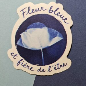 sticker cyanotype fleur bleue